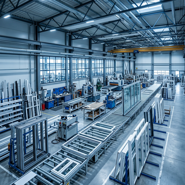 Window factory manufacturing floor